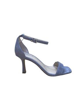 Vince Camuto Women’s Gray Suede Buckle Ankle Strap Kitten Heeled Sandals Size 7M